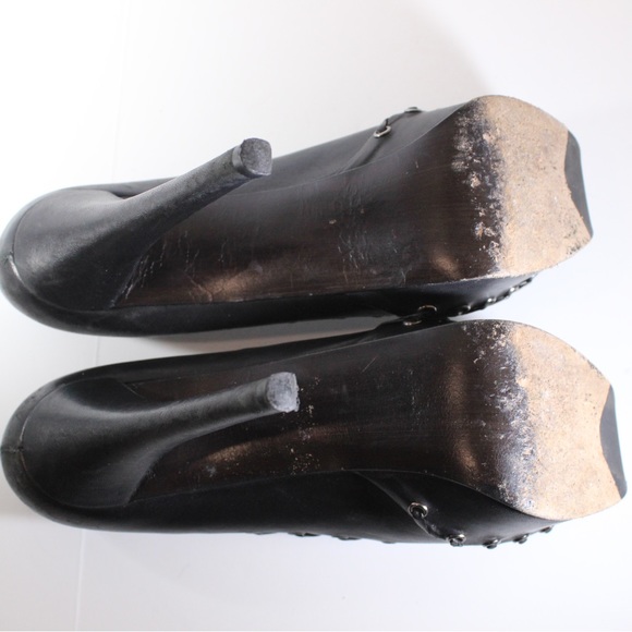 STUART WEITZMAN Black Platform Stiletto High Heel Genuine Leather Lace Detail 8 - Picture 10 of 12